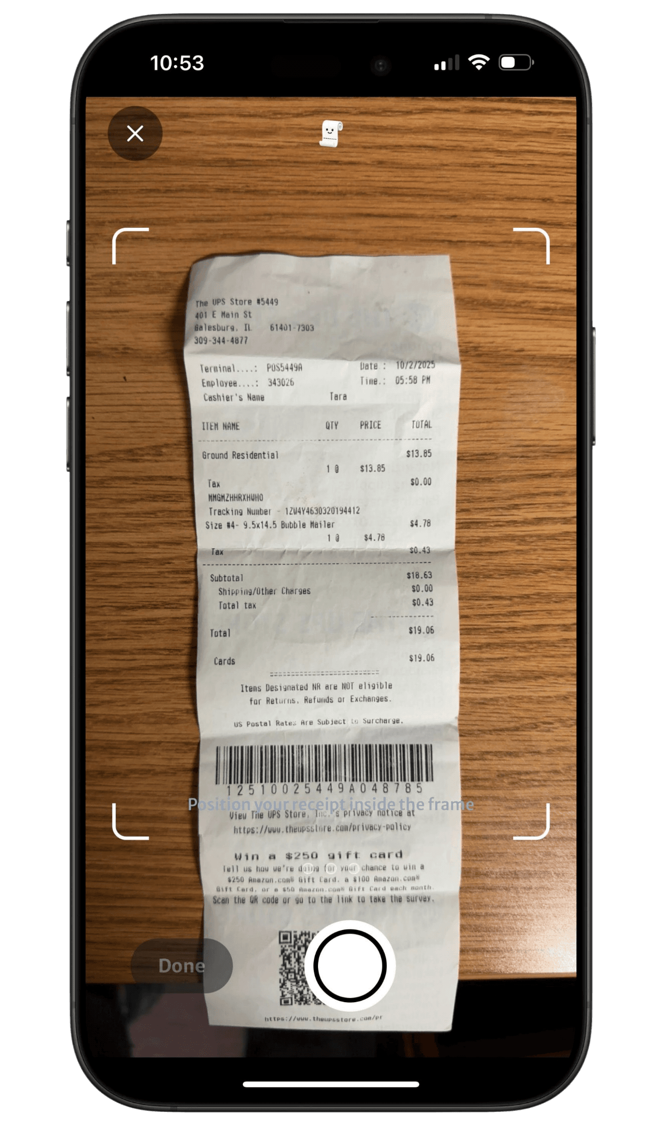 Billy receipt scanner